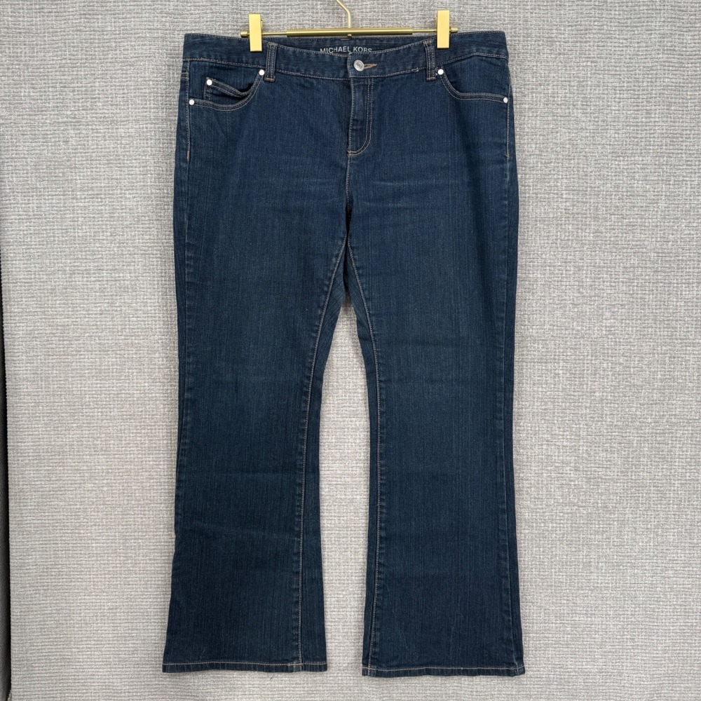 MICHAEL KORS Dark Wash Flare Jeans Women's Size 14P Bootcut Denim